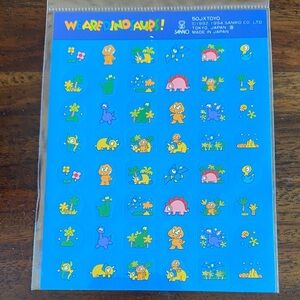 Brand new vintage 1994 Sanrio We are Dinosaurs sticker sheet